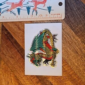 Vintage vending machine stickers Prism Gold Dragon
